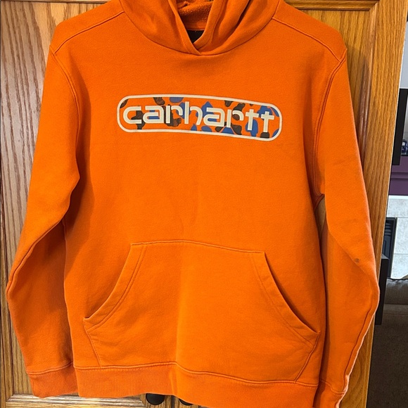 Carhartt Other - Carhartt Orange Hoodie with Camo Logo